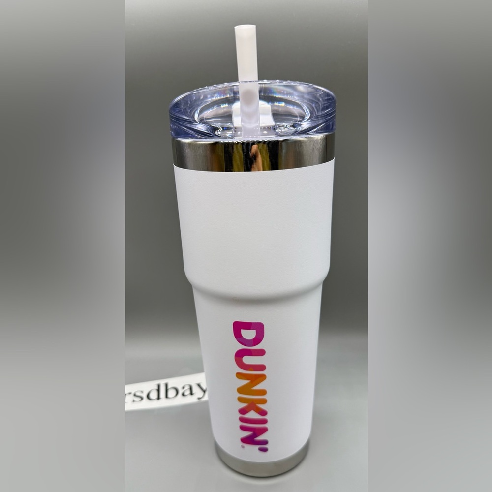 RARE- NEW SUMMER 2025 Dunkin' Americana Stainless Steel Tumbler 32oz/WHITE/NWT